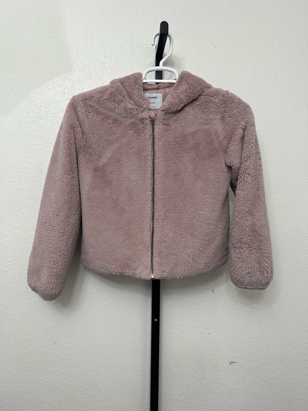 Old Navy Girls' Plush Hooded Jacket - Mauve Pink